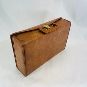 Vintage 24 Audio Cassette Tape Carrier Case Holder File Portable Faux Leather